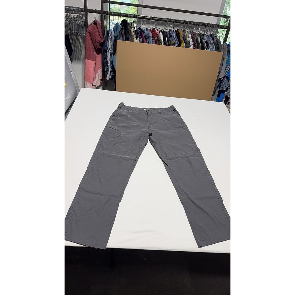 LB Tech Classic Fit Mens Pants Gray Straight Leg Casual Trousers 36x30